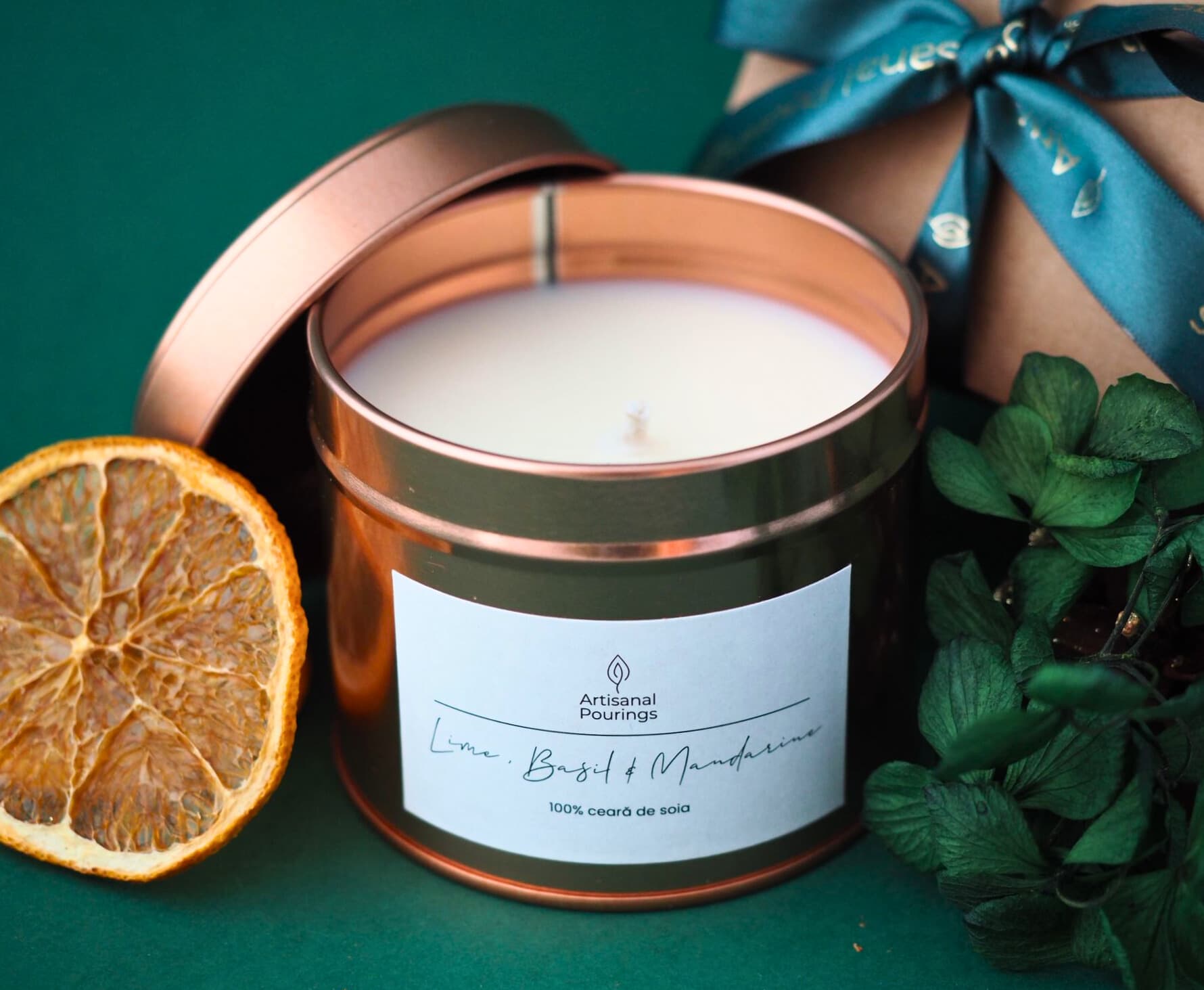 Lumânare din ceară soia - Lime, Basil & Mandarine