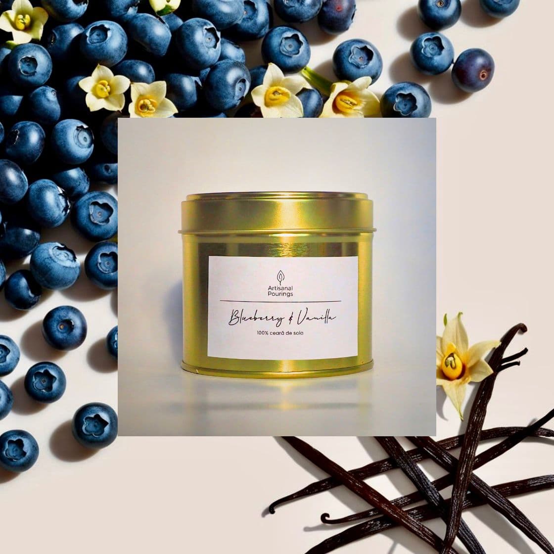 Lumânare ceară soia - Vanilla & Blueberry