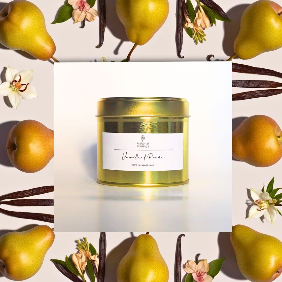 Lumânare ceară soia - Vanilla and Pear