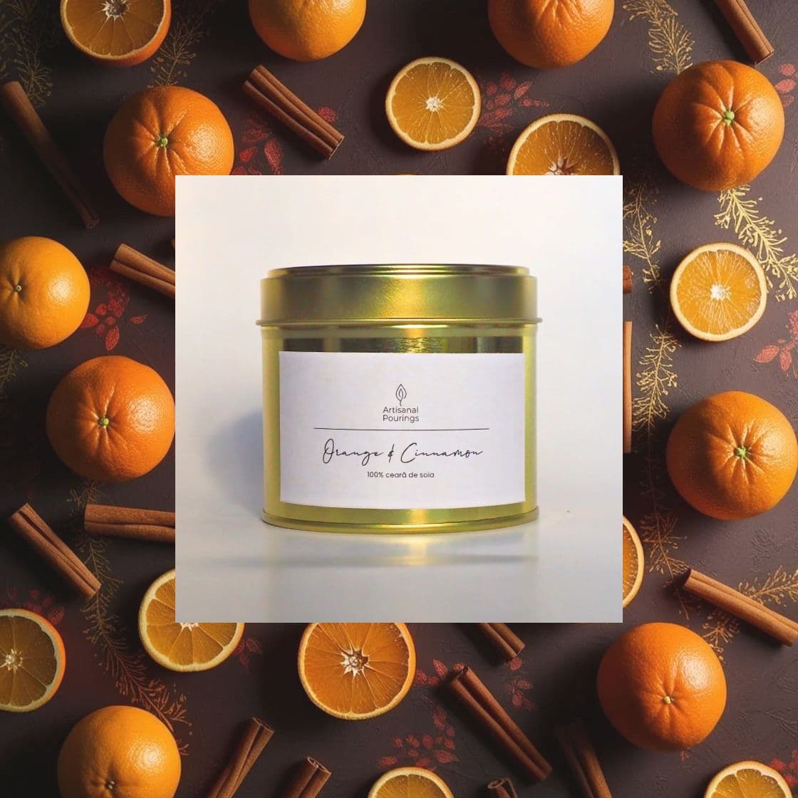 Lumânare din ceară de soia - Orange & Cinnamon 